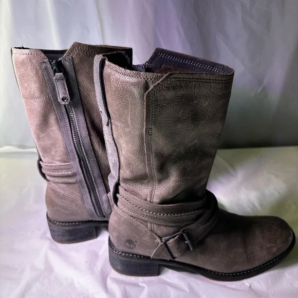 Timberland Women's Tan Leather Heeled Boots - Picture 12 of 14